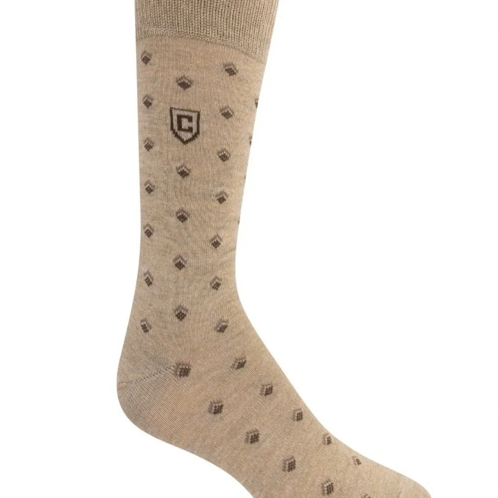 3 Chaps Classic Dress Diamond Crew Socks 3-Pair Pack Black, Blue, & Tan